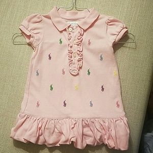 Baby girl Ralph Lauren pink Polo dress - 6 months